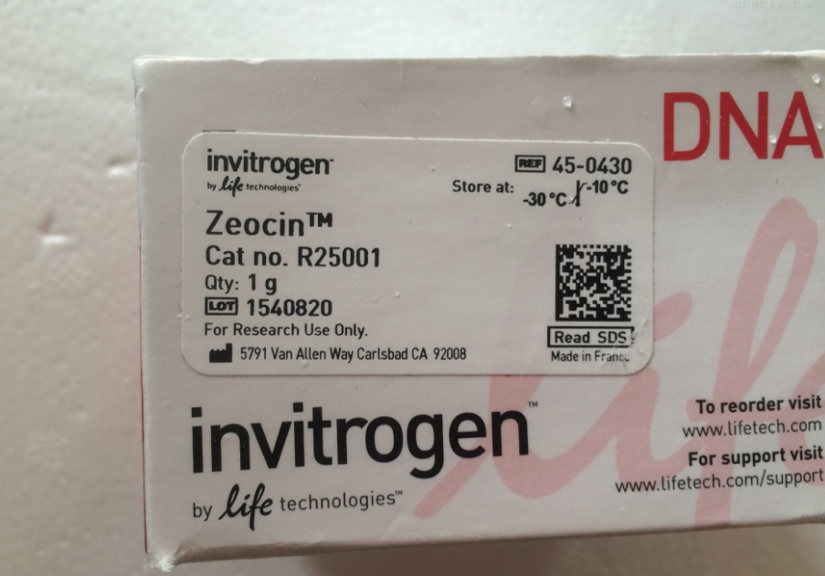 R250-01博来霉素/博莱霉素Zeocin Invitrogen试剂